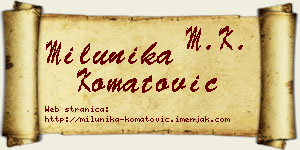 Milunika Komatović vizit kartica